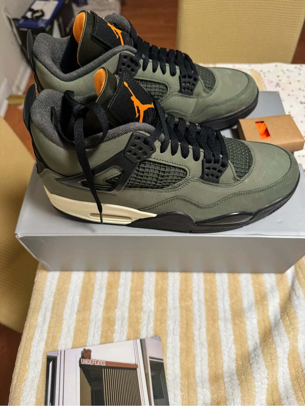 Air Jordan 4 Retro Undefeated - Olive/Orange Men’s Sneakers